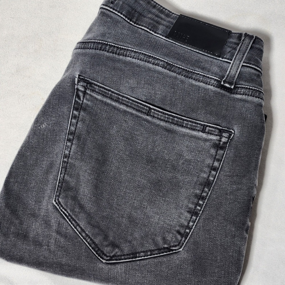 womens PAIGE black denim JEANS Bombshell Skinny Mid Rise Stretch Dark Magnet 28‎